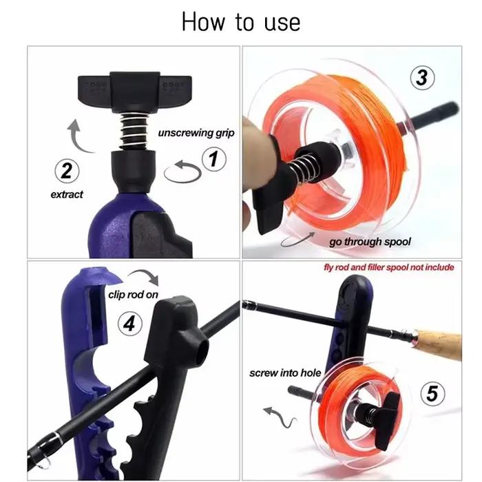 Enrouleur ligne pêche portable ABS pour moulinets casting et spinning remplissage précis