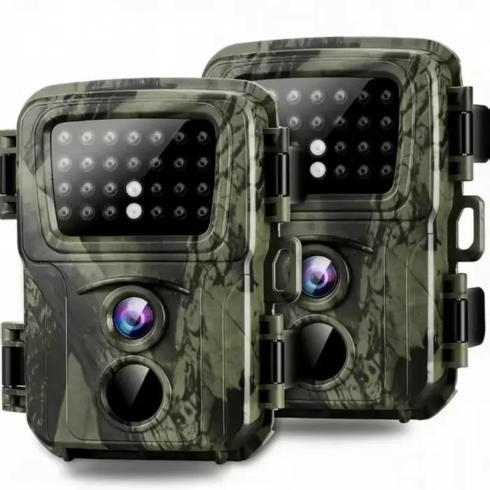 Pack 2 mini caméras de piste 20MP 1080P - Vision nocturne détection mouvement étanche chasse surveillance faune