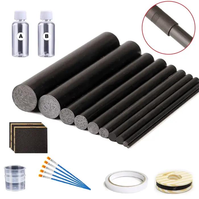 Kit réparation canne pêche carbone sticks colle AB fil raccord tige bâtir réparer accessoires bricolage
