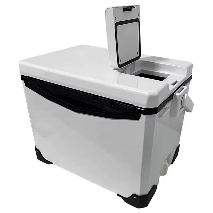 Glacière de pêche 10L à 48L avec aérations portables - Bac de rangement équipement pêche - Conservation poissons