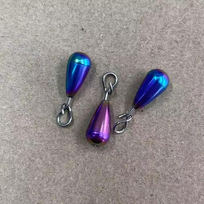 Plombs pêche tungstène 1.4g à 14g forme goutte avec connecteur hameçon pour pêche fine