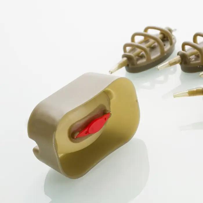 Moule à feeder inline FLYSAND - Kit de 4 feeders pour pêche à la carpe avec porte-amorce intégré