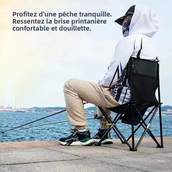 Chaise pliante portable avec dossier camping pêche dessin extérieur siège confortable transport facile