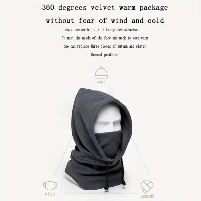 Cagoule hiver pêche ski vélo - Masque facial coupe-vent thermique pour sports d'hiver - Cadeau Noël