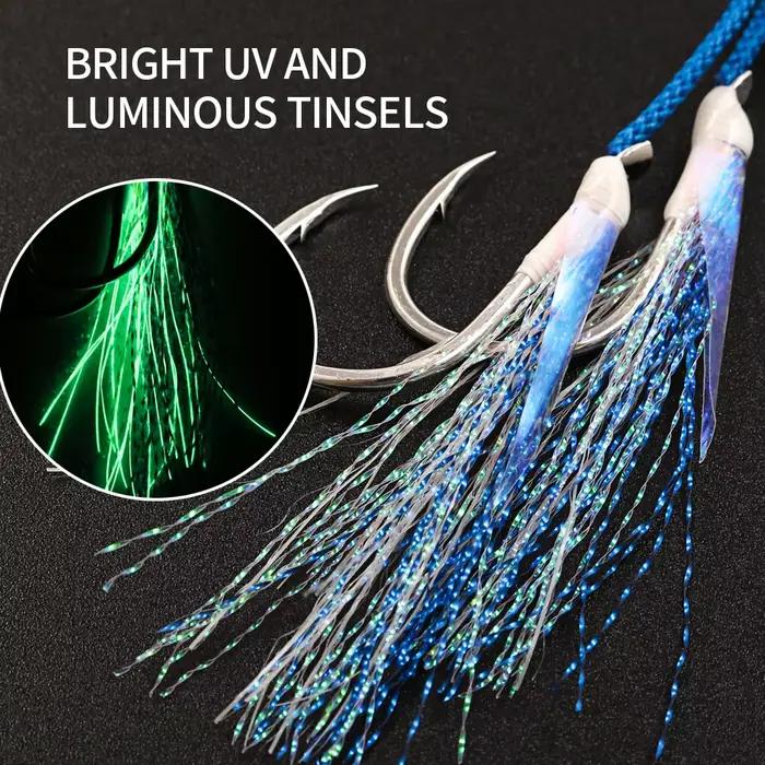 Hameçons doubles assistés JIGGING PRO pour jigging en mer - modèles 1/0 à 4/0 haute résistance