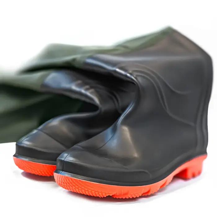 Waders de pêche en caoutchouc avec bretelles OMEGA taille 43 - Pantalon de pêche robuste pour eaux froides