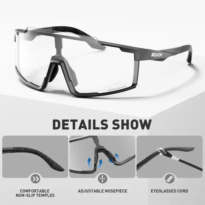 Lunettes de pêche photochromiques SCVCN - Vélo VTT - Outdoor hommes femmes UV400