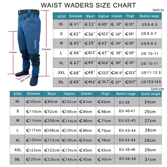 Waders taille haute 4-ply respirants pour pêche à la mouche et kayak - Pantalon de pêche durable