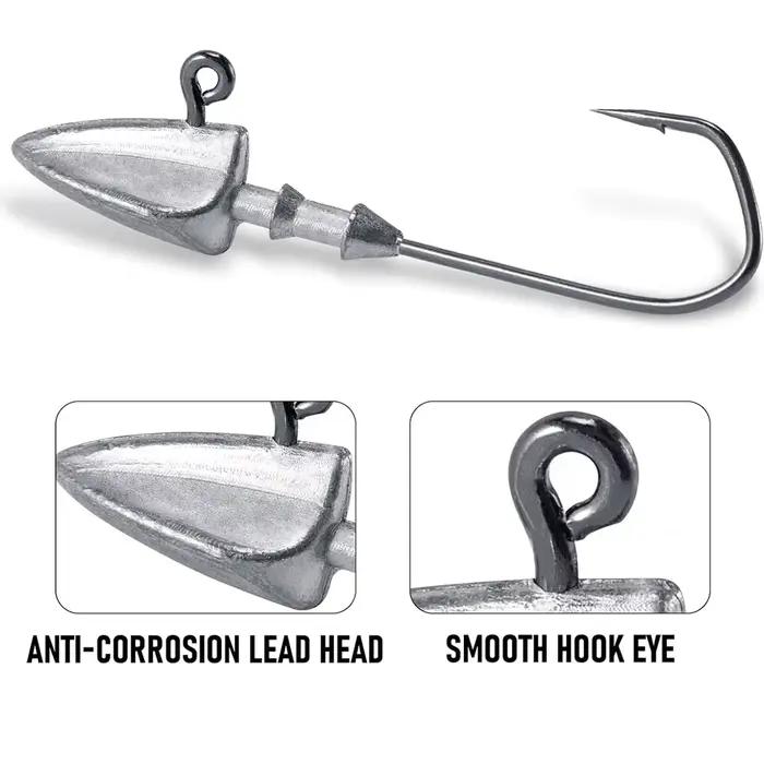 Hameçons lestés métal 5pcs 3.5g-35g pour leurres souples Texas Rig - Pêche précise carnassiers