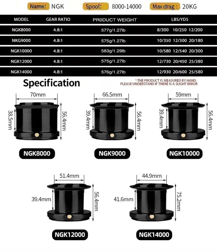 Gros Moulinet Spinning GHOTDA 8000-14000 Aluminium Frein 20kg Pêche Mer Carpe Bateau Casting Long Distance Occasions Spéciales
