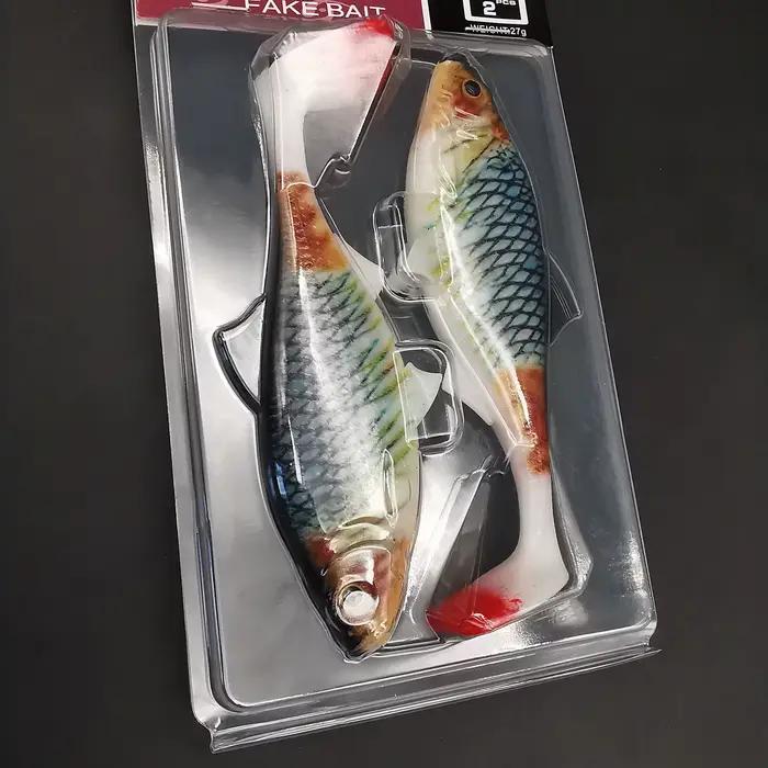 Leurre Souple 3D 14cm pour Brochet Sandre et Perche, Kit de 2 Iscas Artificielles pour la