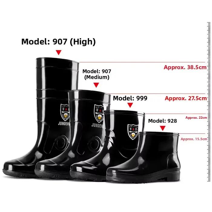Bottes de pluie unisexes High-Tube semelle caoutchouc antidérapante pour pêche et travail sécurisé