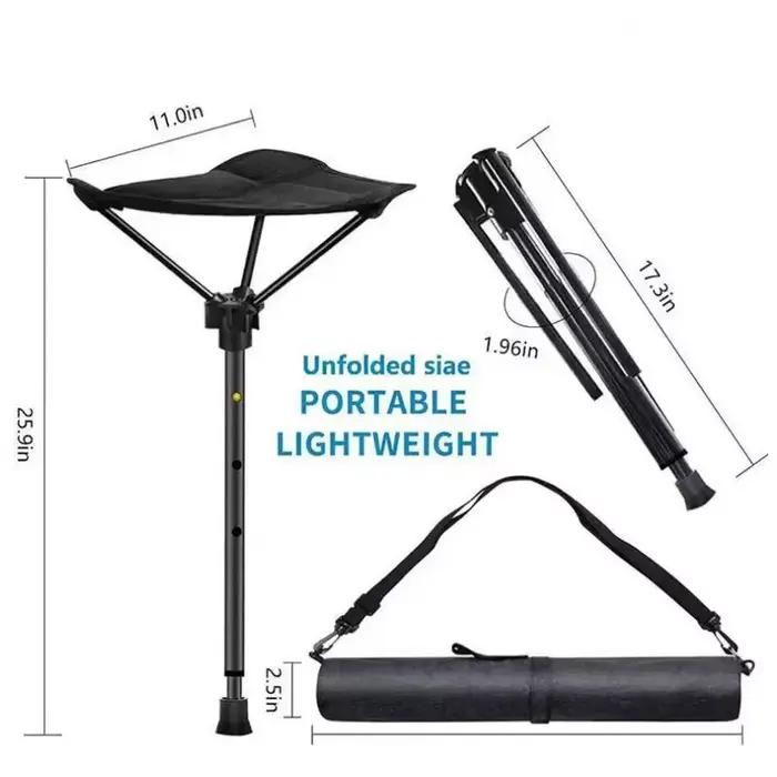 Tabouret de pêche télescopique réglable pliant - Chaise haute portable pour camping et activités extérieures