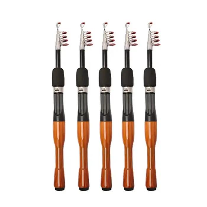 Canne télescopique liège carbone portable pêche nomade - accessoire pêche extérieur lancer compact