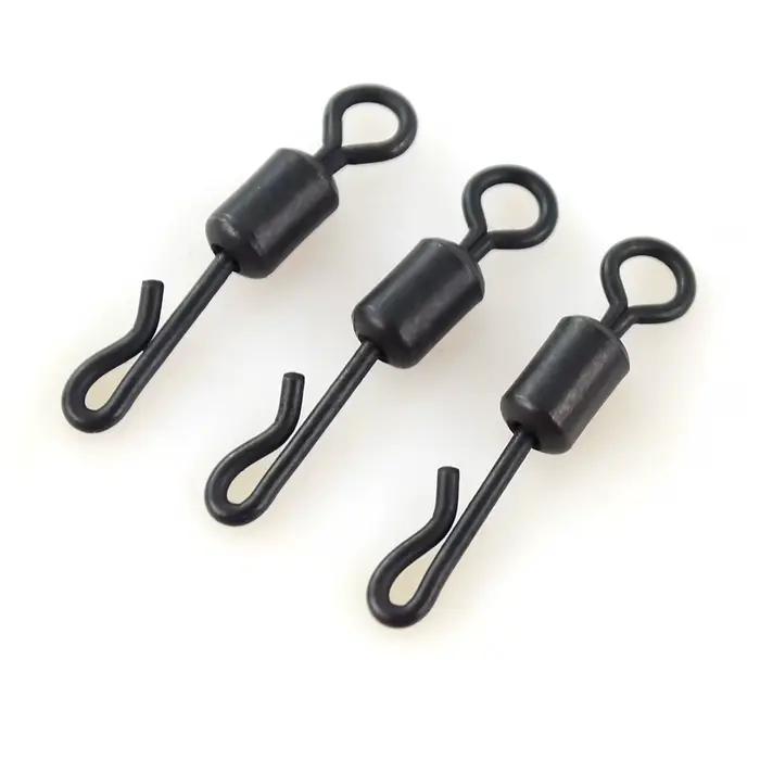 Émerillons rapides acier inox pour pêche carpe - 20 pièces - Accessoires montages pêche - Terminal tackle