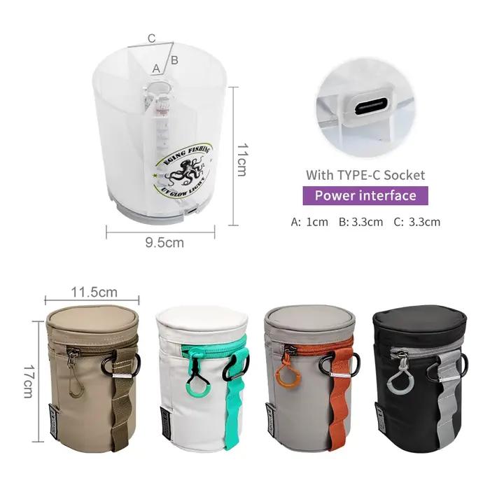 Lampe de recharge LED UV pour leurre à calmar, batterie accumulateur pour pêche nocturne en mer