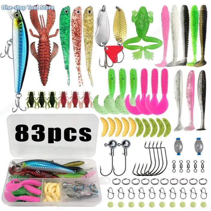 Mega kit 83 à 193 leurres pour truite brochet et bar - boîte de pêche organisée avec étages