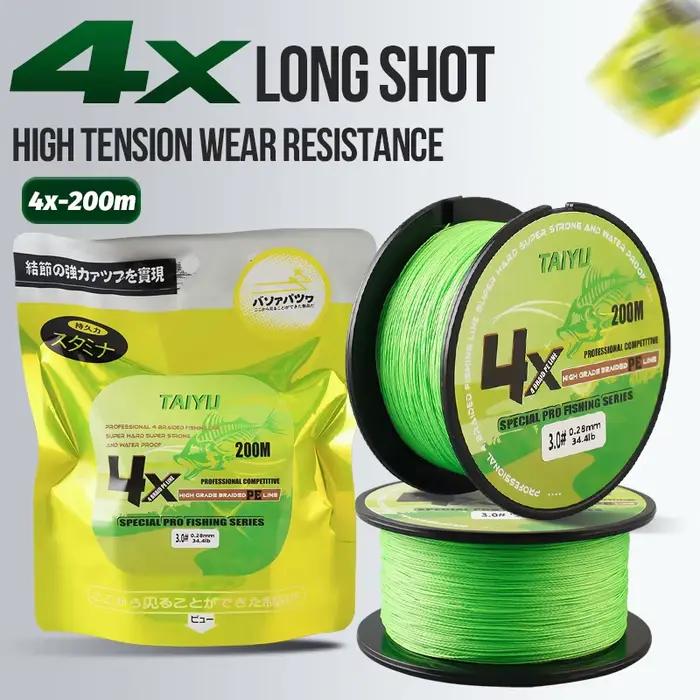 Ligne PE tressée TAIYU 4 brins 200M 19LB-70LB Japon durable - Multifilament lisse pour pêche carpe