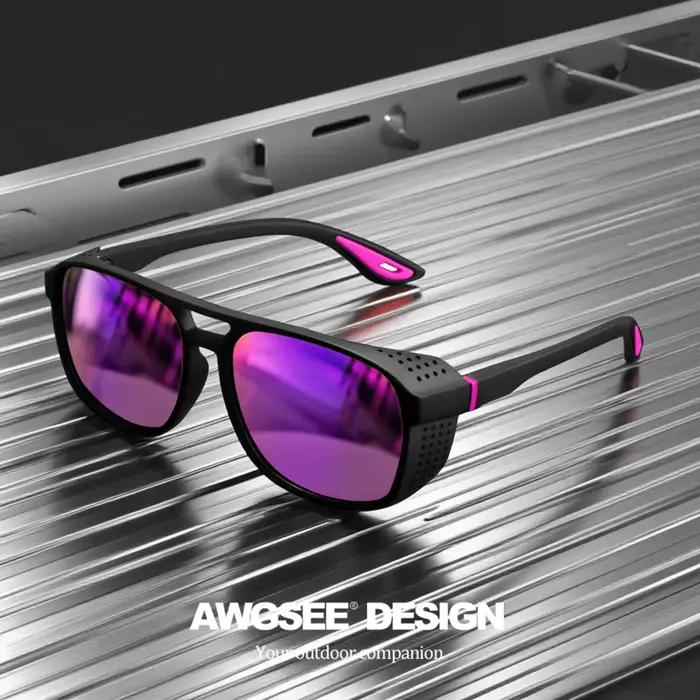 Lunettes de sport professionnelles polarisées - Protection UV400 et anti-vent pour cyclisme running
