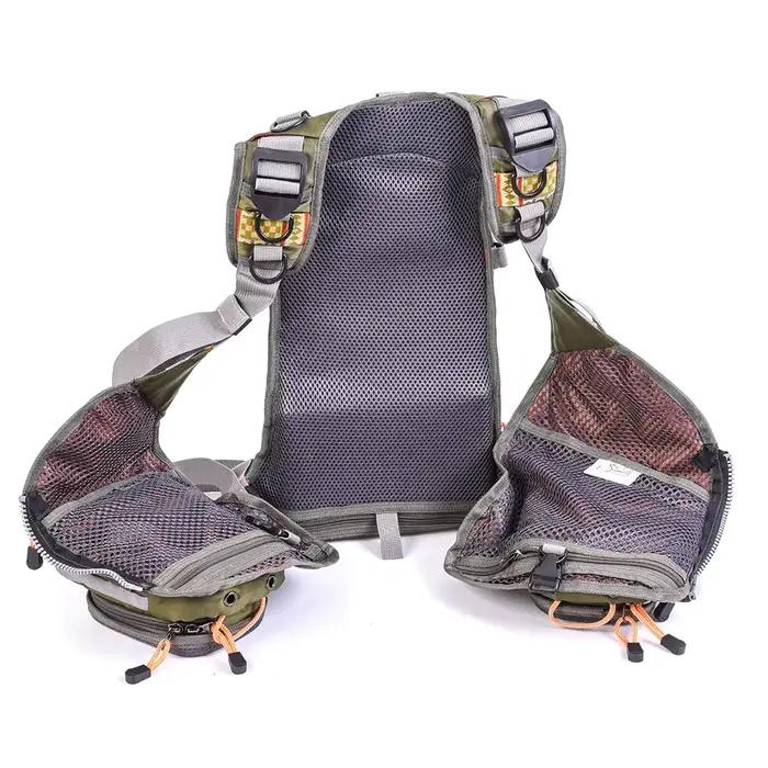 Veste de pêche à la mouche FX mesh multifonction - Sac à dos intégré séchage rapide équipement pêche