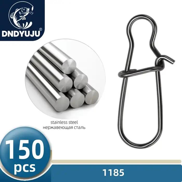 150 pièces connecteurs pêche acier inoxydable DNDYUJU - Snap clips et émerillons sécurisés