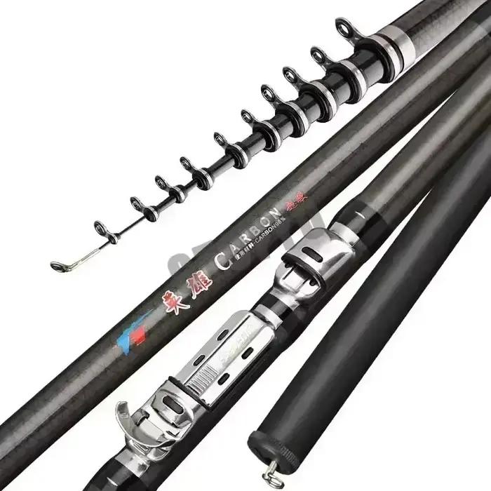 Canne télescopique carbone 2.7m à 7.2m ultra légère pour pêche au leurre, carpe et voyage