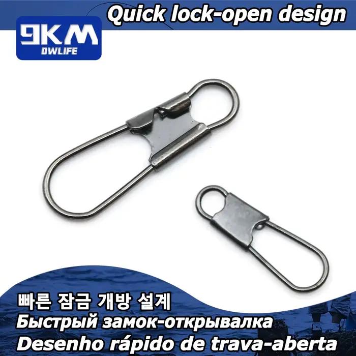 Snap pêche acier inoxydable 50 pièces 9km clips rapides changement facile eau douce mer