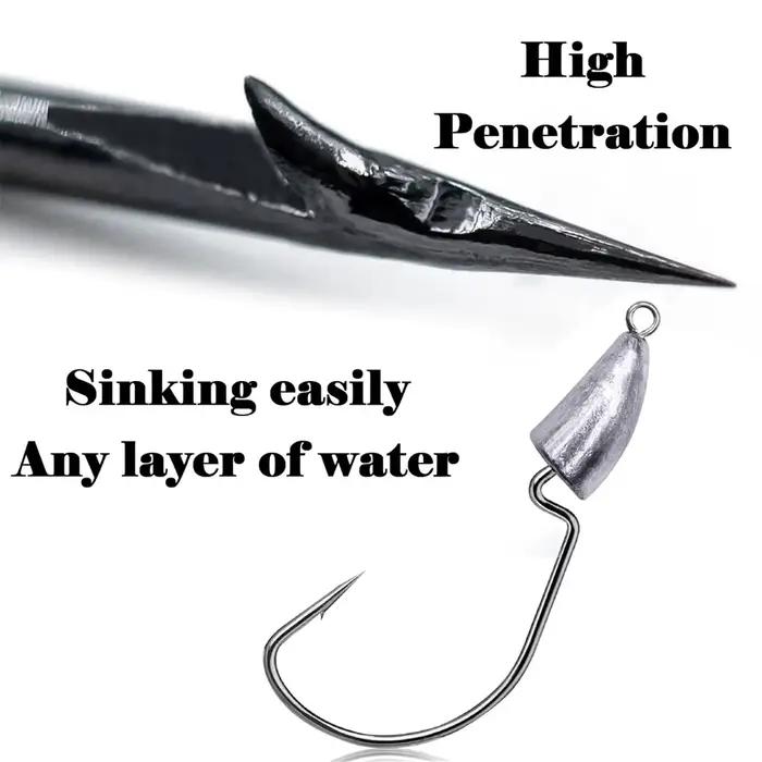5PCS jig head métal poids 3.5g à 14g hameçon crank sharp Texas rig pêche leurre souple pesca