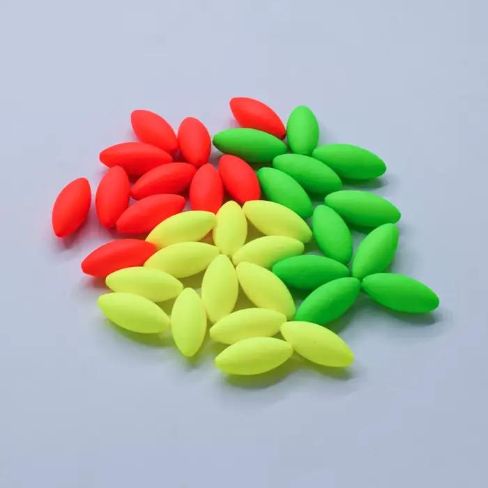 50 flotteurs beans et olives élargis - Flotteurs à queue épaissie pour ligne de dérive visible