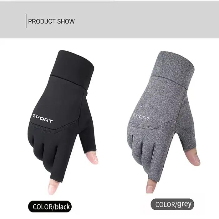 Gants pêche hiver imperméables homme femme - Gants chauffants anti-dérapant écran tactile deux doigts