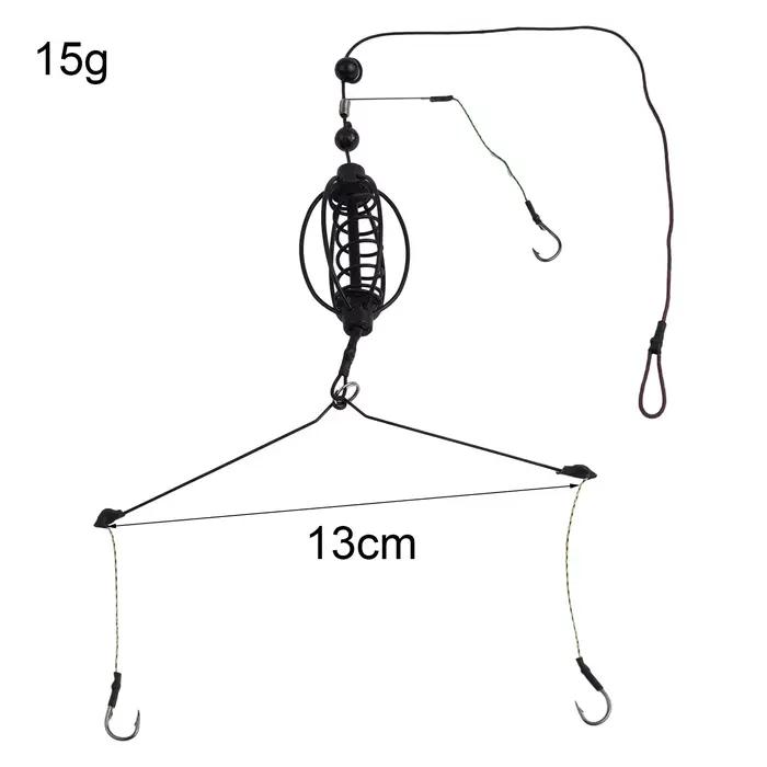 Cage à appâts pour pêche à la carpe - Outil de remplissage avec crochet noir et montage feeder