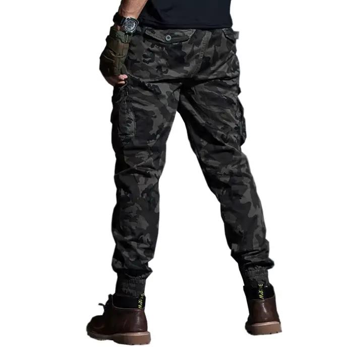 Pantalon cargo camouflage kaki qualité premium style militaire multi-poches homme fashion pour pêche et activités décontractées