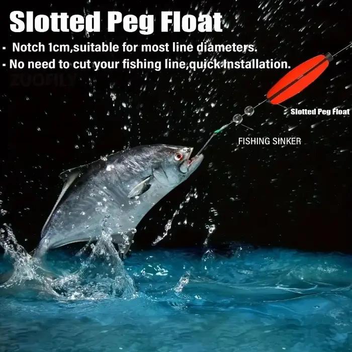 5 flotteurs pêche ellipse grande bouche pour silure, dérivants et longue distance, bouchons en mousse résistants