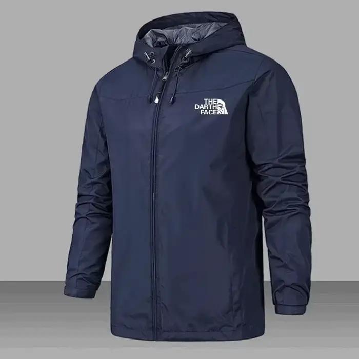 Veste coupe-vent imperméable homme 2025 - Parka à capuche zippée - Randonnée printemps automne