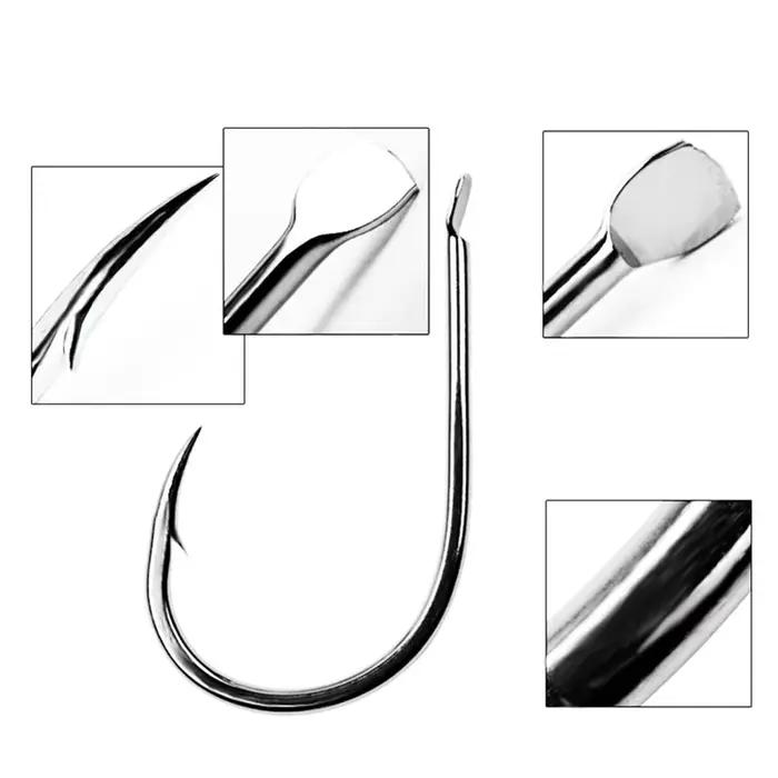 100 hameçons pêche à la carpe en acier haute carbone, hameçons simples barbelés pour pêche en