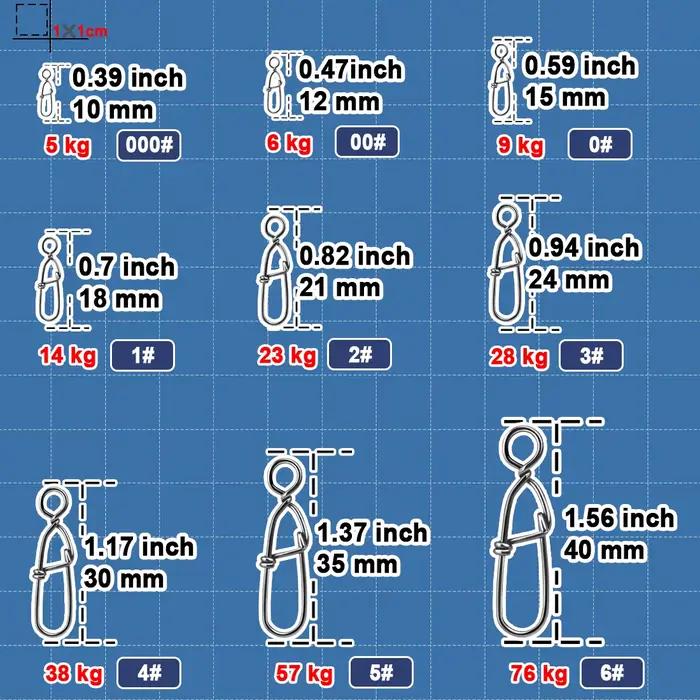 Snaps Duo Lock 50-200PCS en acier inoxydable pour raccords leurres pêche black-bass eau douce clips rapides