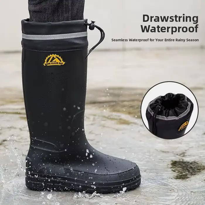 Bottes de pluie homme hautes mode imperméables antidérapantes pour pêche et chantier
