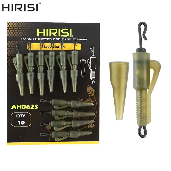 Hirisi 10 clips hybrides quick change anti-emmêlement pour pêche à la carpe avec cône caoutchouc