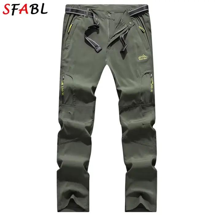 Pantalon pêche homme 5XL été séchage rapide randonnée stretch imperméable tactique poches zippées