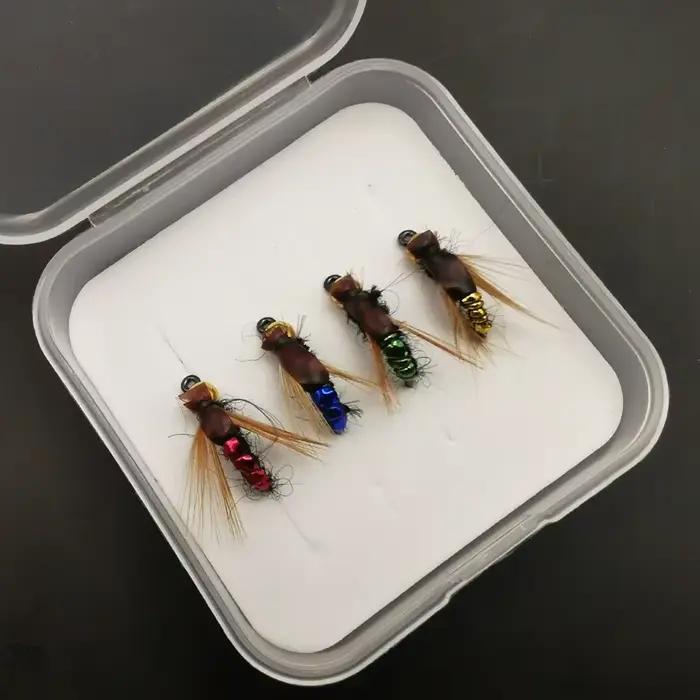 Kit mouches artificielles pêche truite nymphs scuds insectes leurres 4 8 32 pièces pour pêche à la mouche