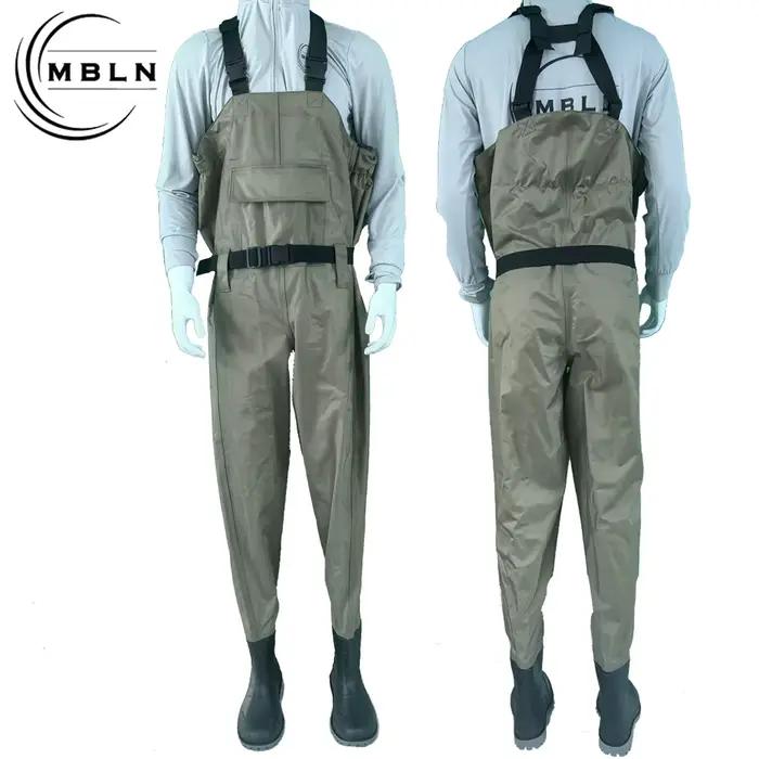 Waders de pêche étanches respirants avec bottes intégrées pour la pêche à la mouche et la chasse