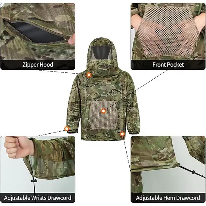 Combinaison Ghillie camouflage pêche chasse extérieur vêtement anti-moustiques jungle camping