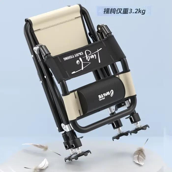 Chaise de pêche européenne pliable portable pour pêche en eau douce avec repose-pieds intégré