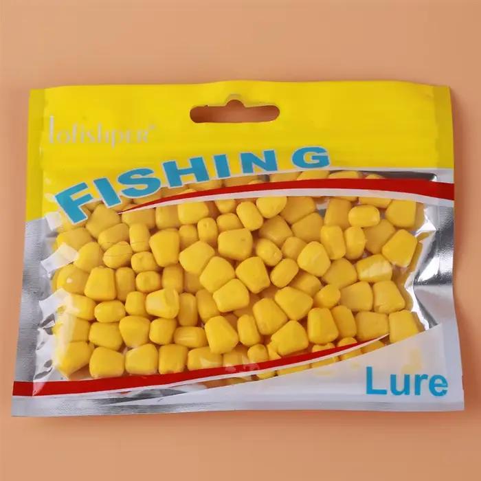 Leurres souples silicone 100 pièces pour carpe - appâts artificiels au maïs avec odeur attractive
