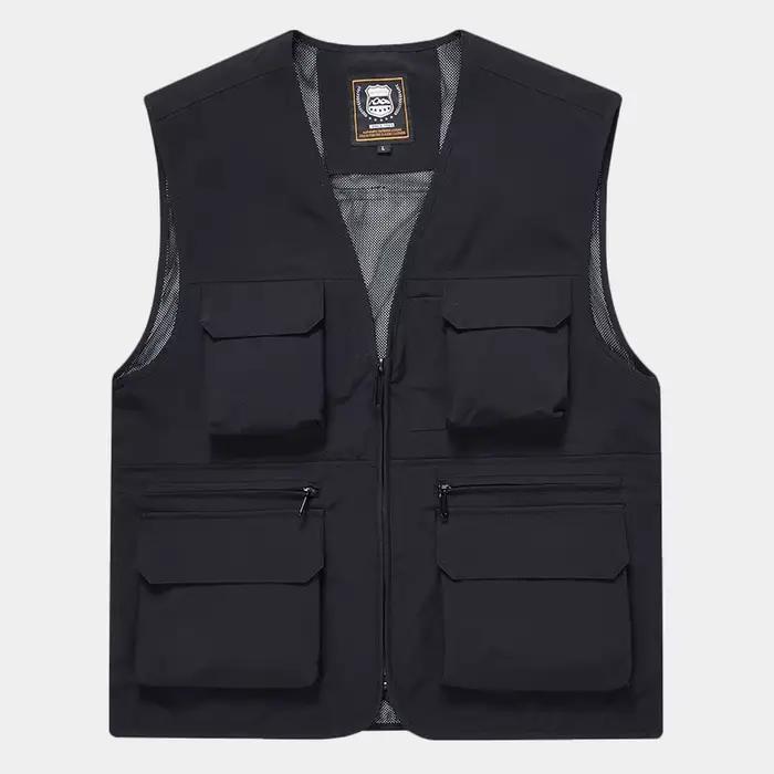 Gilet technique multi-poches pour pêcheur - Veste légère style travail homme poches pratiques