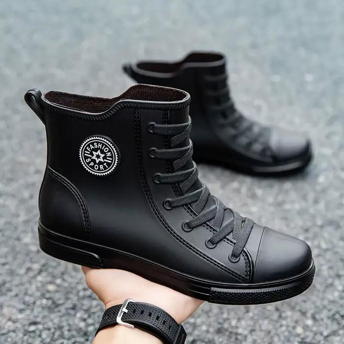 Bottes de pluie homme 2025 doublées polaire imperméables mode pas cher pêche boue
