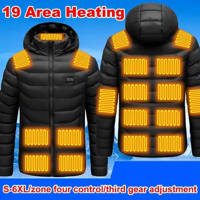 Veste chauffante électrique rechargeable unisexe 3 niveaux de chaleur pour pêche camping et ski