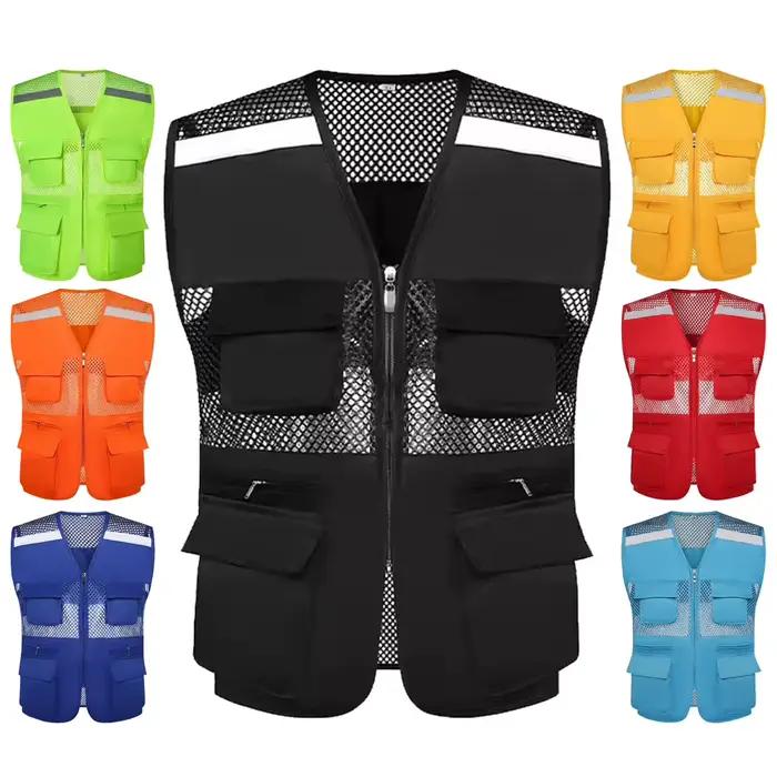Veste de pêche grande taille sans manches multi-poches pour camping et sports outdoor été
