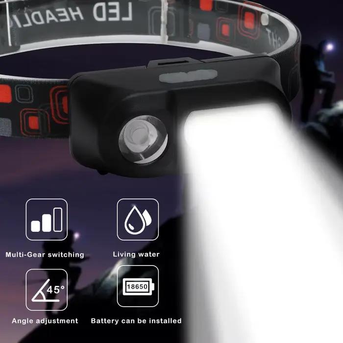 Lampe frontale COB mini rechargeable USB mains libres cadeau pêche travail extérieur idée cadeau pêcheur