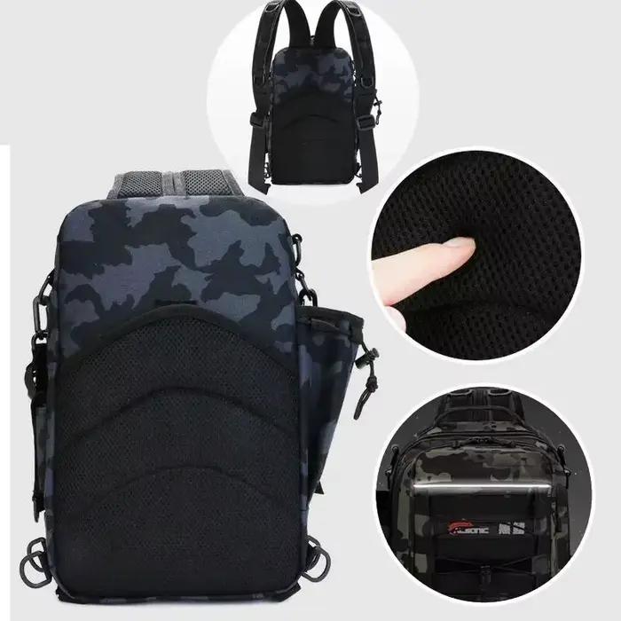 Sac à dos pêche avec porte-canne - Sac de rangement équipement pêche, camping et chasse